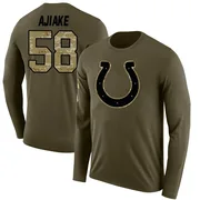 Men's Austin Ajiake Indianapolis Colts Legend Olive Salute to Service Sideline Long Sleeve T-Shirt