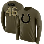 Men's Luke Rhodes Indianapolis Colts Legend Olive Salute to Service Sideline Long Sleeve T-Shirt