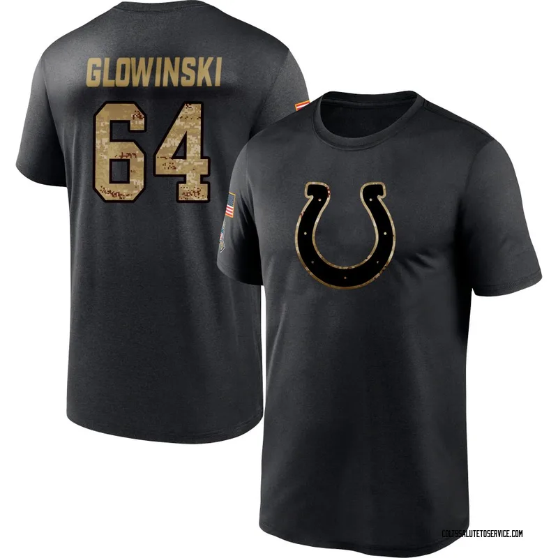 Men's Mark Glowinski Indianapolis Colts Black 2020 Salute To Service Performance T-Shirt