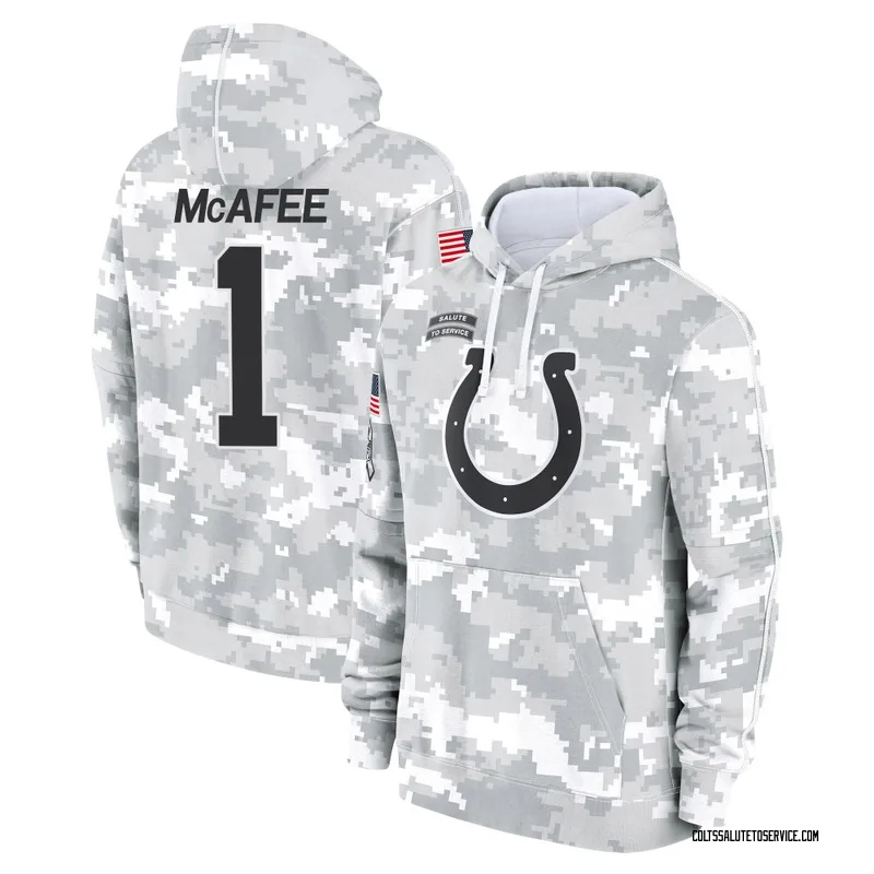 Men's Pat McAfee Indianapolis Colts Camo Arctic 2024 Salute to Service Club Fleece Pullover Hoodie