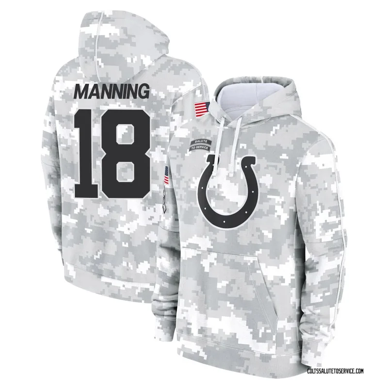 Men's Peyton Manning Indianapolis Colts Camo Arctic 2024 Salute to Service Club Fleece Pullover Hoodie