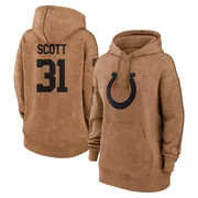 Women's Daniel Scott Indianapolis Colts Brown 2023 Salute To Service Pullover Hoodie