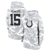 Women's Joe Flacco Indianapolis Colts Camo Arctic 2024 Salute to Service Club Fleece Pullover Hoodie