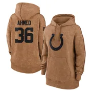 Women's Salvon Ahmed Indianapolis Colts Brown 2023 Salute To Service Pullover Hoodie