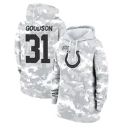 Women's Tyler Goodson Indianapolis Colts Camo Arctic 2024 Salute to Service Club Fleece Pullover Hoodie