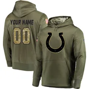 Youth Custom Indianapolis Colts Olive Salute to Service Pullover Hoodie