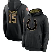 Youth Joe Flacco Indianapolis Colts Black 2020 Salute to Service Sideline Performance Pullover Hoodie